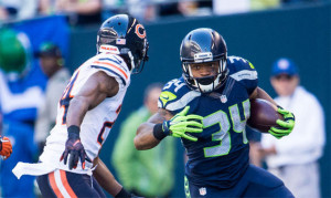 Seahawks undrafted rookie RB Thomas Rawls has rushed for nearly 400 yards & 3 TDs the last 3 games & Seattle now leads the league in rushing at 146 YPG